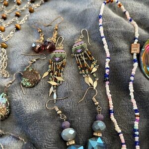 Bohemian Beaded Earrings with Silver Accents